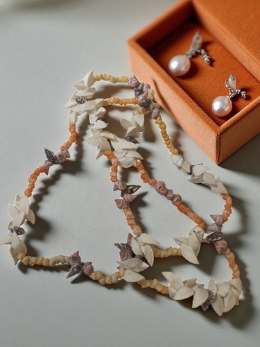 Collier vintage coquillages - collier, en